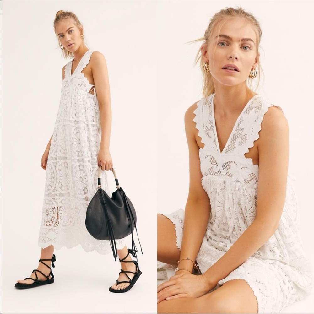 NWT Free People x Place Nationale white lace maxi - Picture 1 of 7